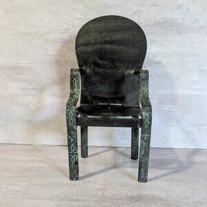 Chair Pillar Candle Holder Turquoise color finish - 10 inches tall